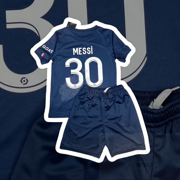 🌟 New 2022 Lionel MESSI #30 PSG Home KIDS Soccer Jersey Kit Paris - Picture 6 of 16